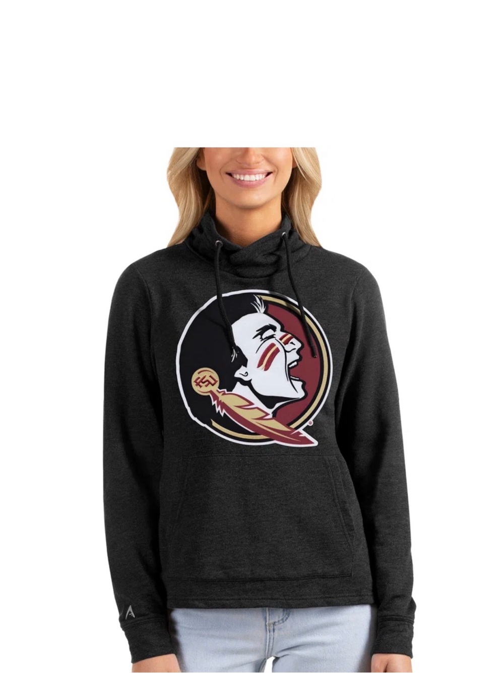 NWT Antigua Heathered Black Florida State Seminoles Reward Pullover SWEATSHIRT